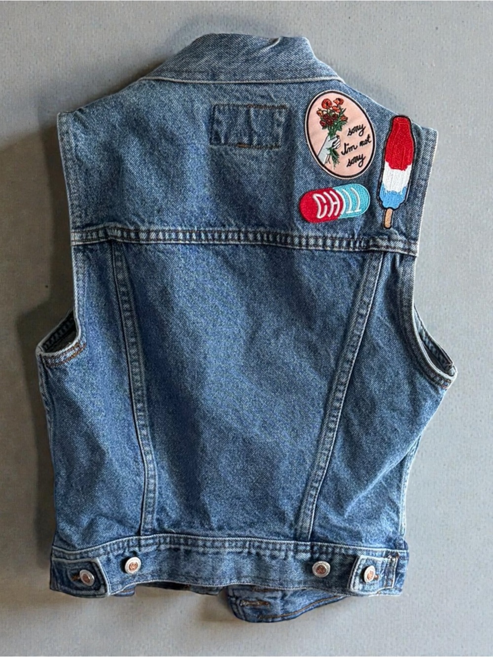 Vintage Genuine Authentic Denim by Paris Sport Club‎ Jean Vest Size M - Picture 2 of 5